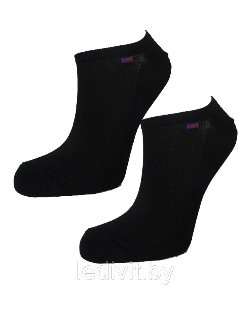 Спортивные черные короткие носки в сетку - фото 1 - id-p225821471