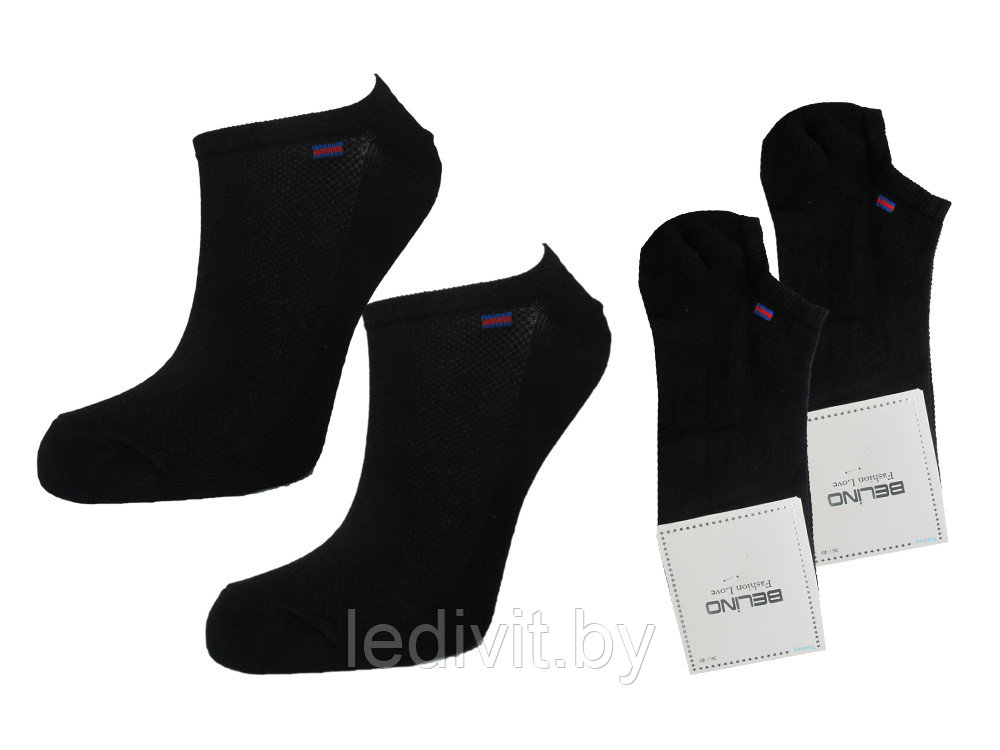 Спортивные черные короткие носки в сетку - фото 2 - id-p225821471