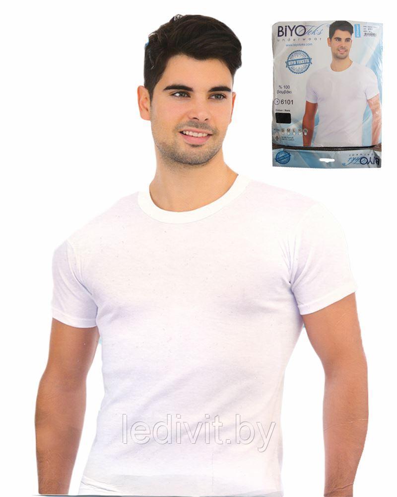 Белая мужская футболка (рибана) - фото 1 - id-p225823604