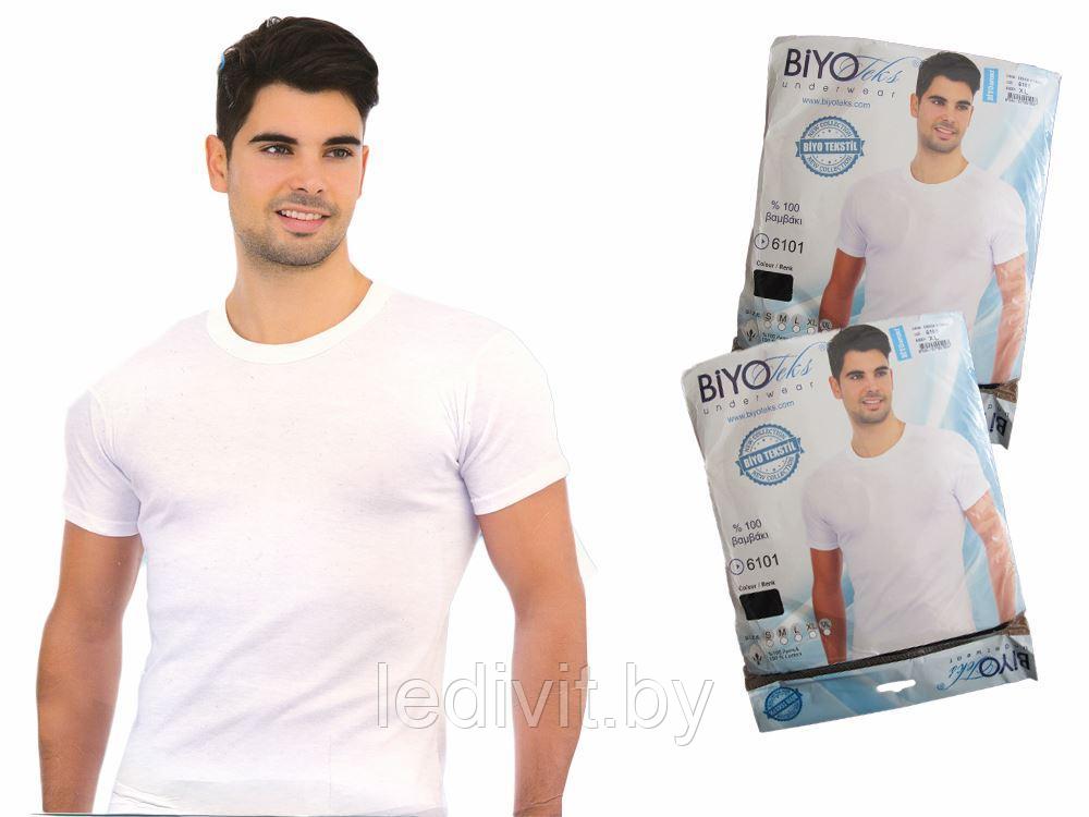 Белая мужская футболка (рибана) - фото 2 - id-p225823604