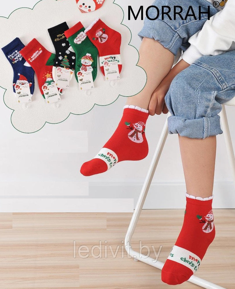 Носки с новогодним принтом для детей - фото 1 - id-p225822301