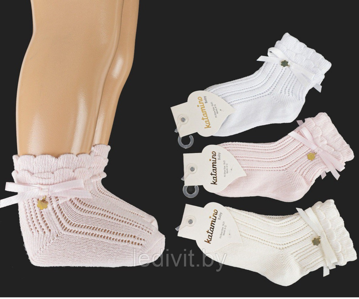 Ажурные носочки с аксессуаром для девочки - фото 1 - id-p225822358