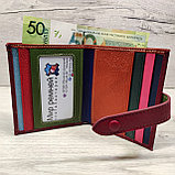 Картхолдер женский  бордовый с цветными вставками КХ6074 maroon, фото 4