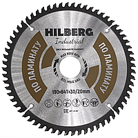 Диск пильный Hilberg Industrial ЛАМИНАТ 190*64Т*30/20 mm HL190