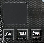 Обложки для переплета картонные ProMega Offce А4, 100 шт., 230 г/м2, черные, тиснение «под кожу»