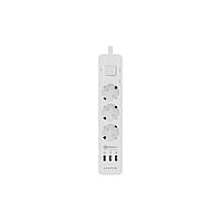 Harper Сетевой фильтр с USB зарядкой UCH-340 White QC3.0 (3 роз.,1,5м., 3 x USB (max 4.8A), 4000W) {H00002821}