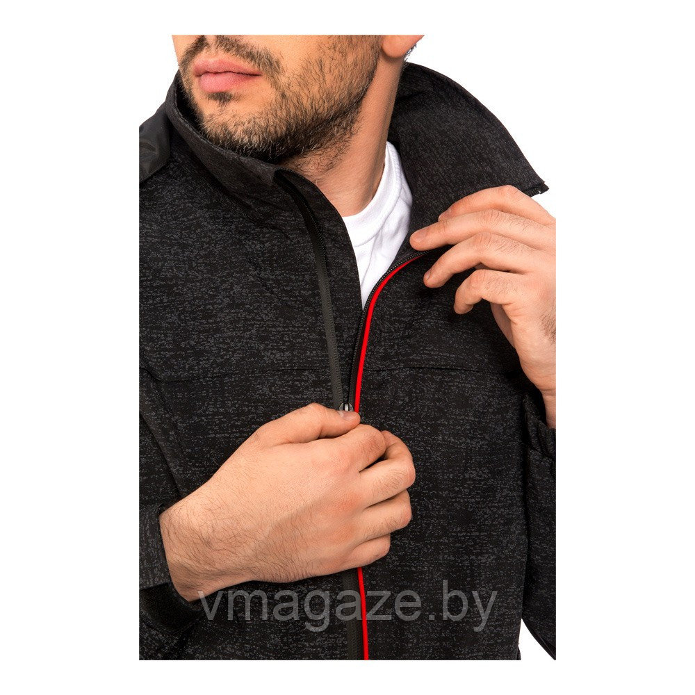 Куртка-ветровка с капюшоном Траверс 100% видимость (цвет серый с черным) - фото 8 - id-p225825252