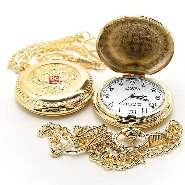 Часы карманные с цепочкой  с изображением Герба 4 дтзайна