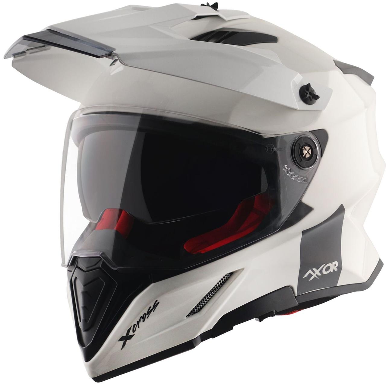 Шлем AXOR X-CROSS DUAL VISOR SC-E, цвет белый - фото 1 - id-p225827354