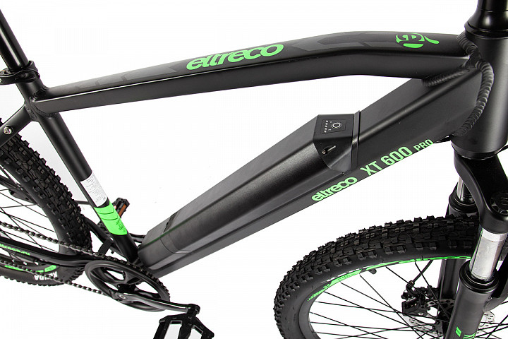 Электровелосипед Eltreco XT 600 Pro 2024 (черный/зеленый) - фото 8 - id-p224286221