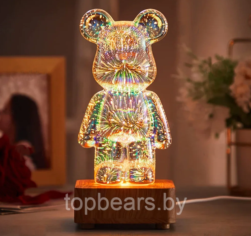 Ночник 3D Мишка Bearbrick / Светильник детский 8 цветов - фото 4 - id-p225828071