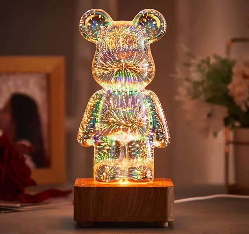 Ночник 3D Мишка Bearbrick / Светильник детский 8 цветов - фото 4 - id-p225828199