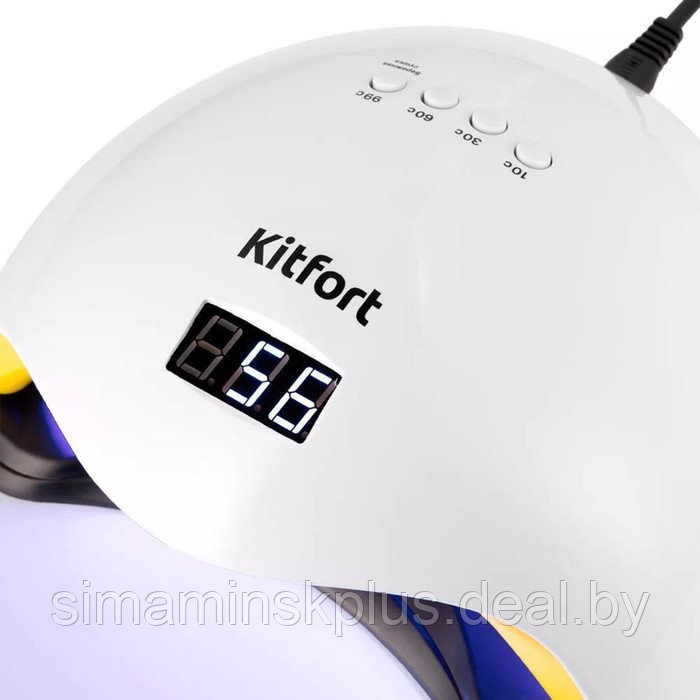 Лампа для гель-лака Kitfort КТ-3153, UV+LED, 24 диода, 10/30/60/99 c, бело-жёлтая - фото 3 - id-p225830961
