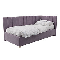 Кровать «Помпиду» без ПМ, 110×190 см, ножки деревянные 5 см, велюр, цвет california 390