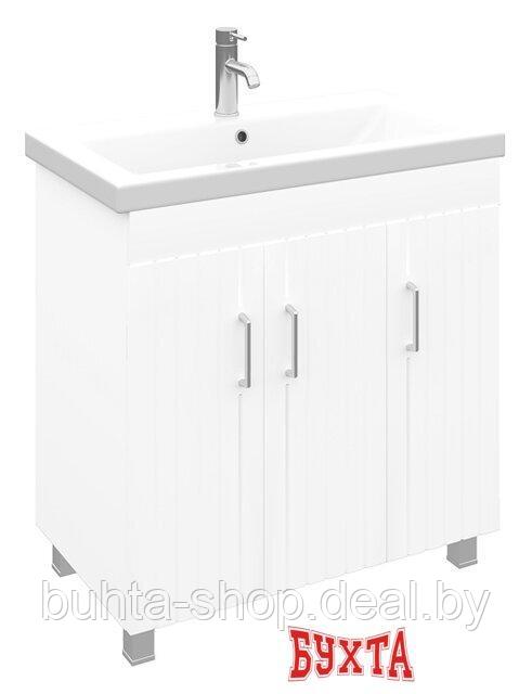 Мебель для ванных комнат Laparet Тумба под умывальник Novus 80 (белый глянец) - фото 1 - id-p225831386