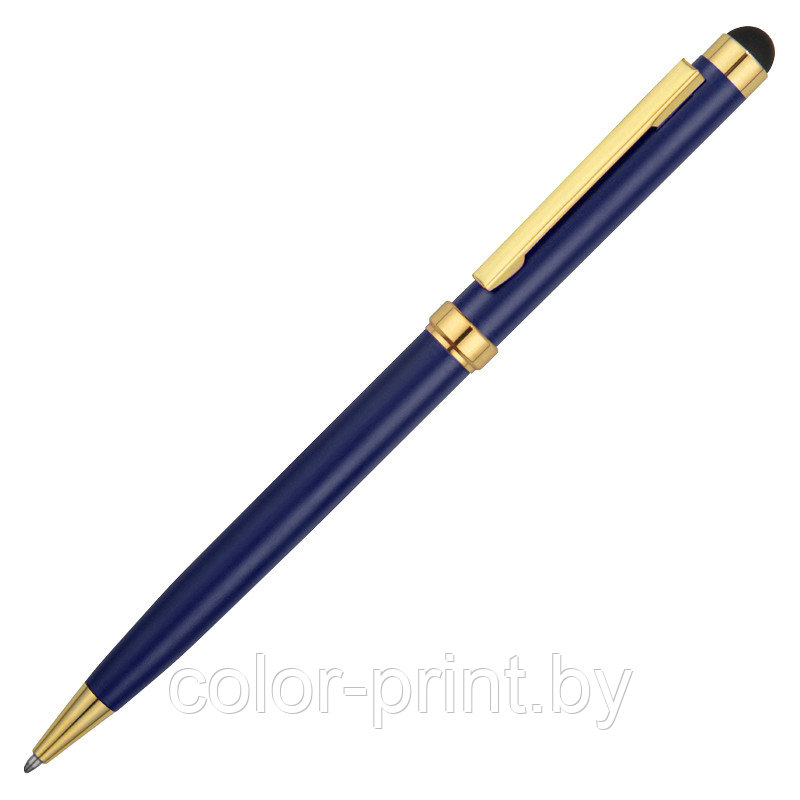 Ручка шариковая Gold Soi, металлическая, темно-синяя/золотистая