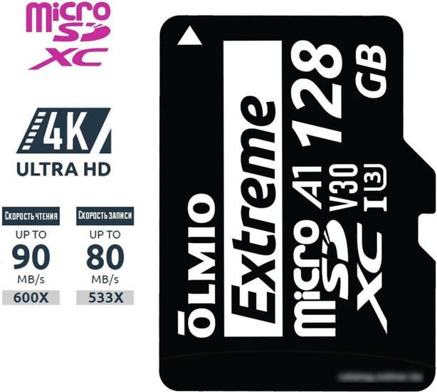 Карта памяти Olmio microSDXC 256GB Extreme UHS-I (U3) - фото 2 - id-p225833187