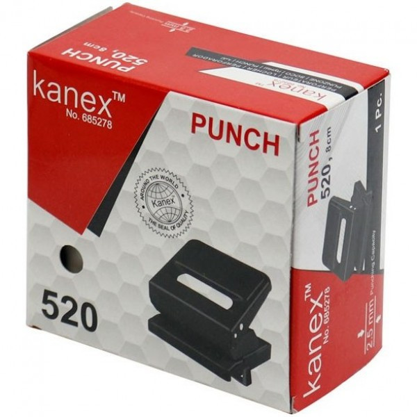 Дырокол KANEX 520 на 25л., металлический, с линейкой, черный - фото 2 - id-p225833240