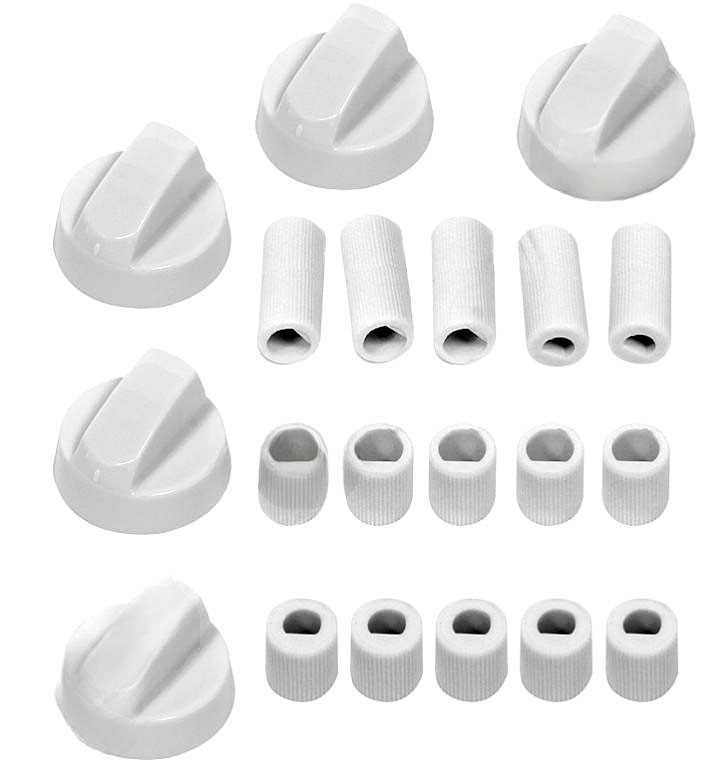 Комплект ручек (белые) для плиты, духовки универсальные 6x8 mm, d=39mm - фото 1 - id-p117357099