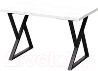 Обеденный стол Millwood Дели Л 130x80x75 (дуб белый Craft/металл черный)
