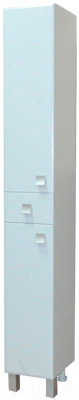 Шкаф-пенал для ванной Гамма 51.25 ОФ2 (белый, с ящиком, левый) - фото 1 - id-p225849787