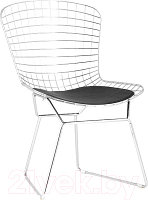 Стул Stool Group Bertoia / BTY-18-P6 CH/BL (хромированный с черной подушкой)