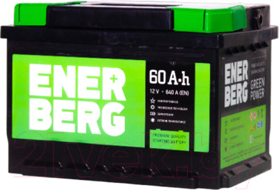 Автомобильный аккумулятор Enerberg 6СТ-60VLR 640A R+ (60 А/ч) - фото 1 - id-p225854832