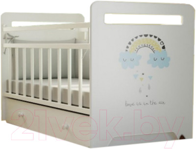 Детская кроватка VDK Nino маятник-ящик (белый) - фото 1 - id-p225856834