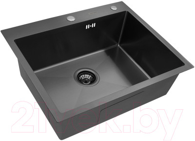 Мойка кухонная Arfeka AF PVD Nano 60x50.5 (черный) - фото 1 - id-p225851810