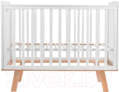 Детская кроватка INDIGO Style на ножках (белый/натуральный) - фото 1 - id-p225848823