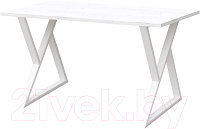 Обеденный стол Millwood Дели Л18 130x80x75 (дуб белый крафт/металл белый)