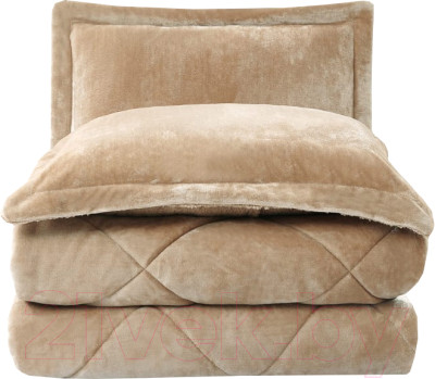 Набор текстиля для спальни Arya Шерпа Leron / 8680943220042 (180x230, бежевый) - фото 1 - id-p225863992