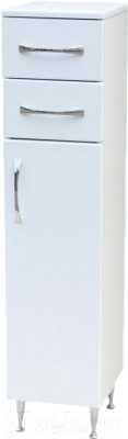 Шкаф-полупенал для ванной СанитаМебель Камелия-41 Д2 (белый, правый) - фото 1 - id-p225860964