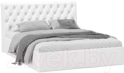Двуспальная кровать ТриЯ Скарлет универсальная тип 1 160x200 (кожзам белый) - фото 1 - id-p225840779