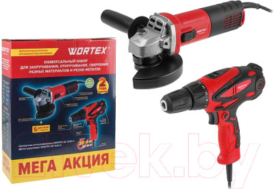 Угловая шлифовальная машина Wortex AG 1209-3 + дрель-шуруповерт DR 1023 D / 1329385 - фото 1 - id-p225858946