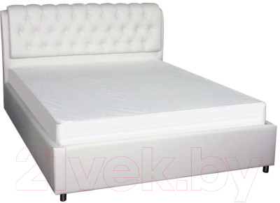 Каркас кровати Bravo Мебель Белиста 160x200 (Santorini 0402 белый со стразами) - фото 1 - id-p225839856