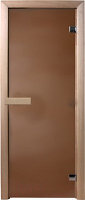 Стеклянная дверь для бани/сауны Doorwood 190х70 (бронза матовая, коробка хвоя)