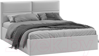 Двуспальная кровать ТриЯ Глосс универсальный тип 1 с ПМ 160x200 (велюр Confetti Silver) - фото 1 - id-p225841877