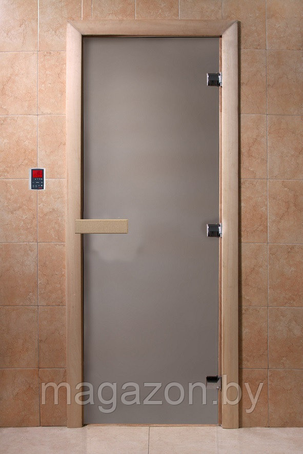 Дверь для бани и сауны 700х2000 DoorWood 8 мм, бронза, коробка хвоя - фото 3 - id-p225881790