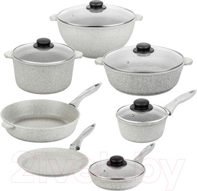 Набор кухонной посуды Elan Gallery 120356+7 (серый агат) - фото 1 - id-p225843889