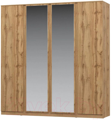 Шкаф НК Мебель Stern 4-х дверный с зеркалом / 72676509 (дуб вотан) - фото 1 - id-p225840826