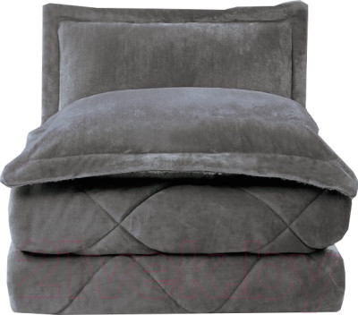 Набор текстиля для спальни Arya Шерпа Leron 8680943220028 (180x230, серый) - фото 1 - id-p225866082