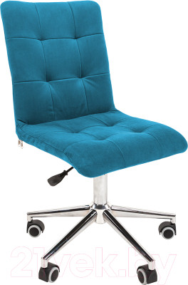 Кресло офисное Chairman 030 (ткань T-75 бирюзовый/хром) - фото 1 - id-p225854969