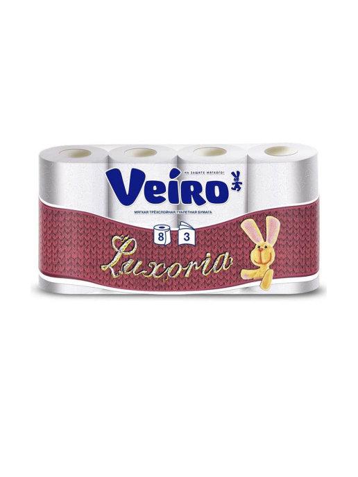 Veiro Luxoria Туалетная бумага, белый, 17 м, 8 рул., 3 слоя, 6 шт в спайке - фото 1 - id-p225861932