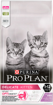 Сухой корм для кошек Pro Plan Delicate Kitten с индейкой (10кг) - фото 1 - id-p225853956