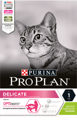 Сухой корм для кошек Pro Plan Delicate Lamb (10кг) - фото 1 - id-p225853959