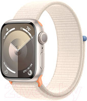 Умные часы Apple Watch Series 9 GPS 41mm (Starlight, плетеный ремешок)