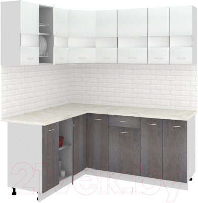 Готовая кухня Кортекс-мебель Корнелия Экстра 1.5x1.9м (белый/береза/марсель) - фото 1 - id-p225839944