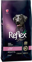 Сухой корм для собак Reflex Plus для активных собак с говядиной (15кг)