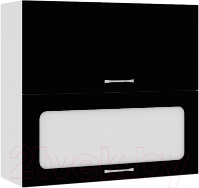 Шкаф навесной для кухни Кортекс-мебель Корнелия Мара ВШ80-2г1ст (черный) - фото 1 - id-p225864119